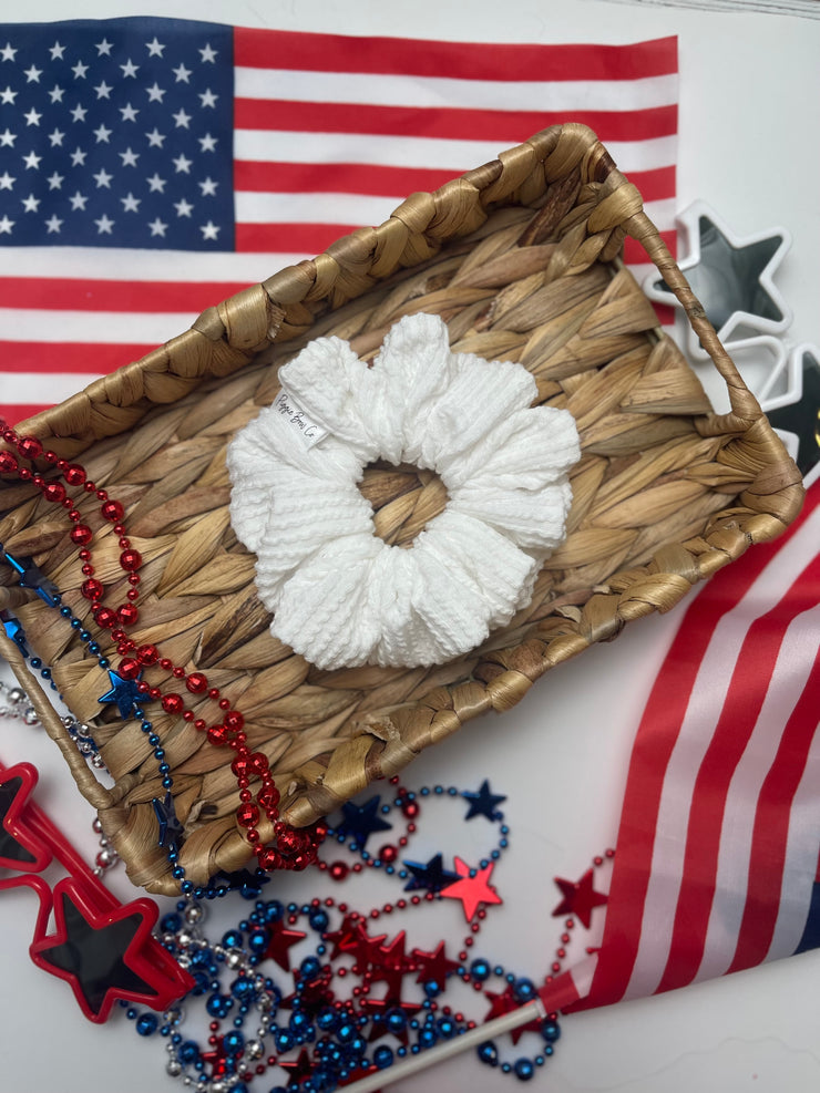 Red, White & Denim Collection Scrunchies