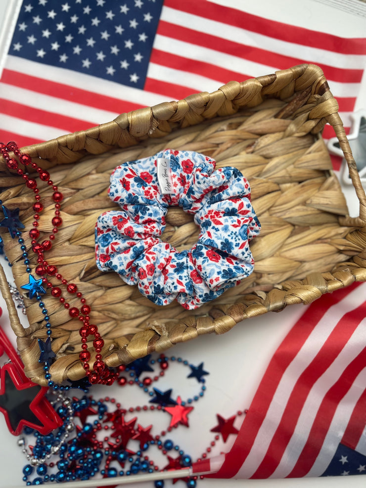 Red, White & Denim Collection Scrunchies