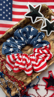 Red, White & Denim Collection Scrunchies