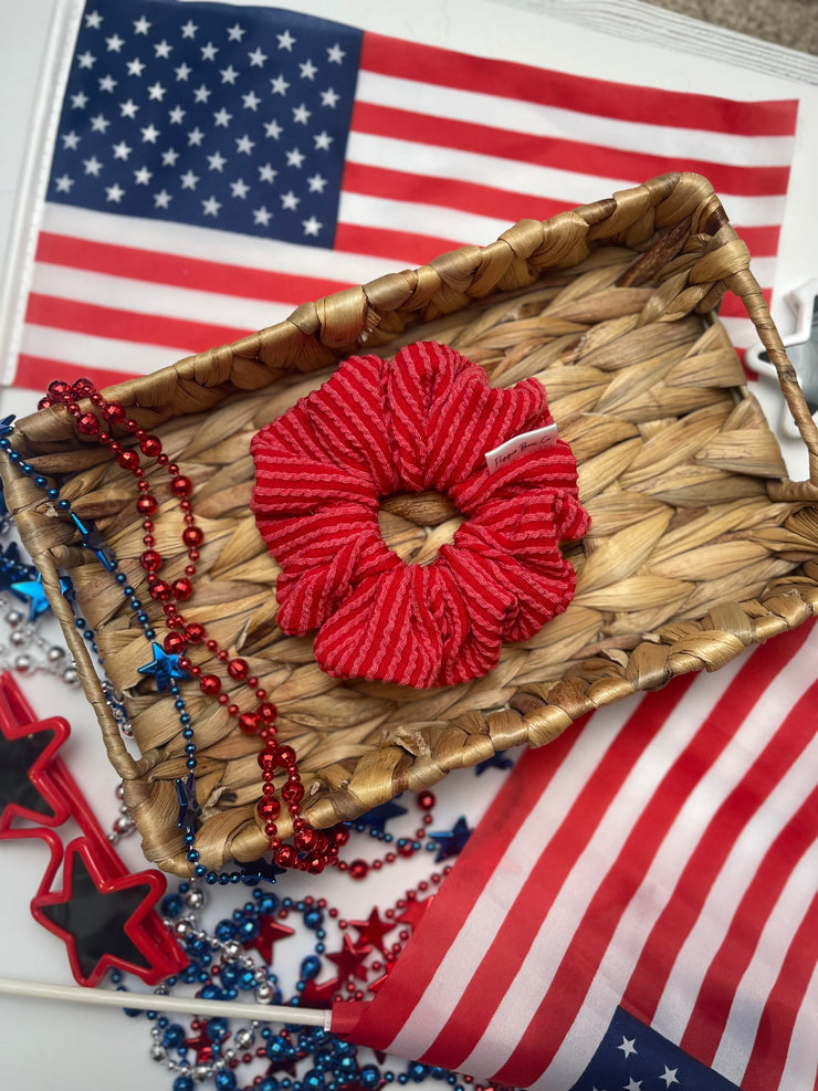 Red, White & Denim Collection Scrunchies